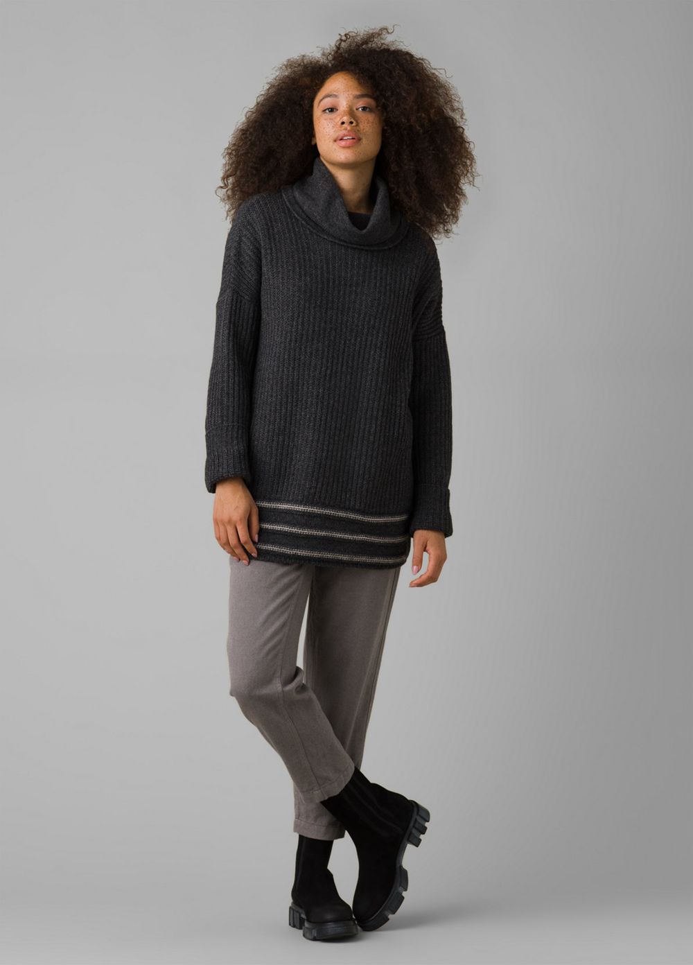 Grey Women's PrAna Funen Loop Tunic Sweaters | 68497-UNCG