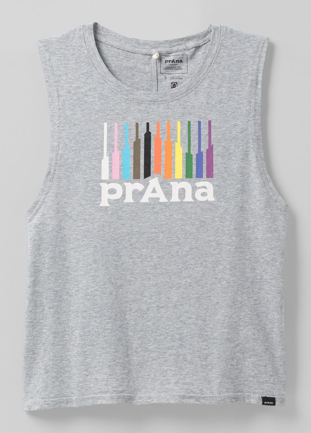 Grey Women's PrAna Organic Graphic Sleeveless Tank Top | 81927-WCTL