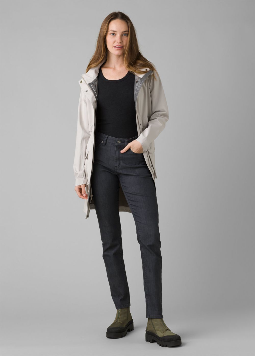 Grey Women's PrAna Othello Falls Trench Jackets | 62178-ZOQH