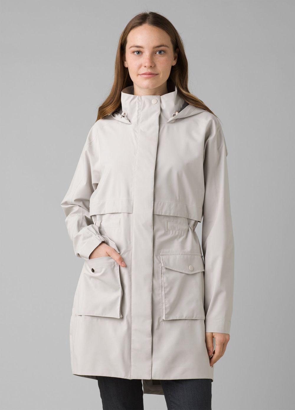 Grey Women\'s PrAna Othello Falls Trench Jackets | 62178-ZOQH