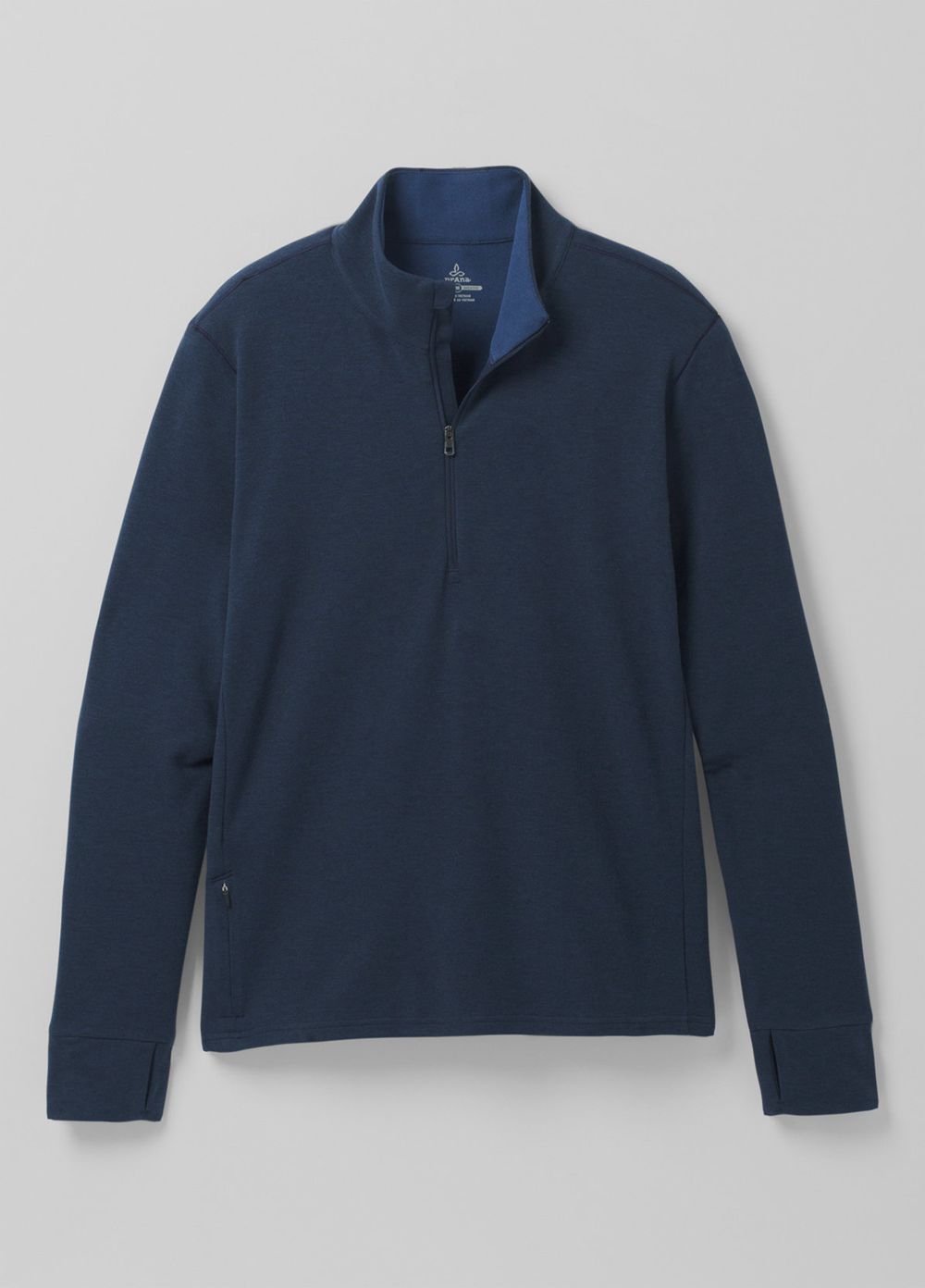 Navy Men's PrAna Altitude Tracker 1/4 Zip Sweaters | 76093-EKNL