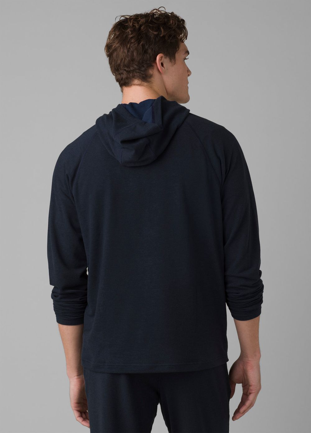 Navy Men's PrAna Altitude Tracker Hoodie | 59672-YDNZ