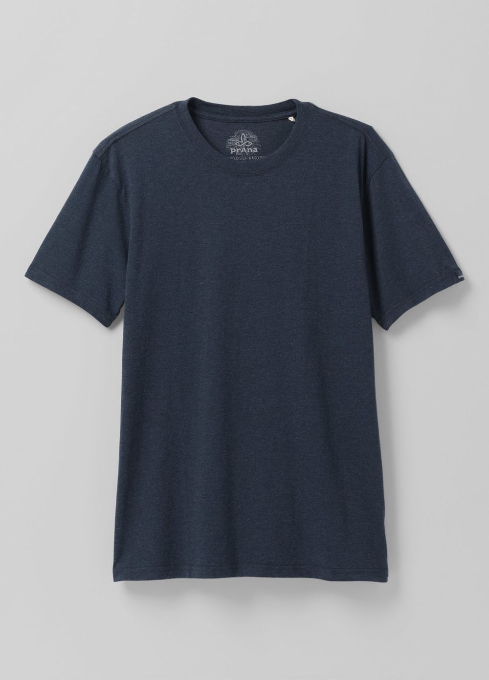 Navy Men's PrAna Crew T-Shirts | 67421-VKFZ