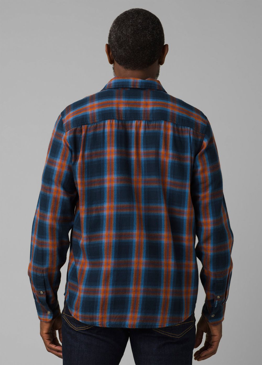 Navy Men's PrAna Dolberg Flannel Shirts | 40935-PWOZ