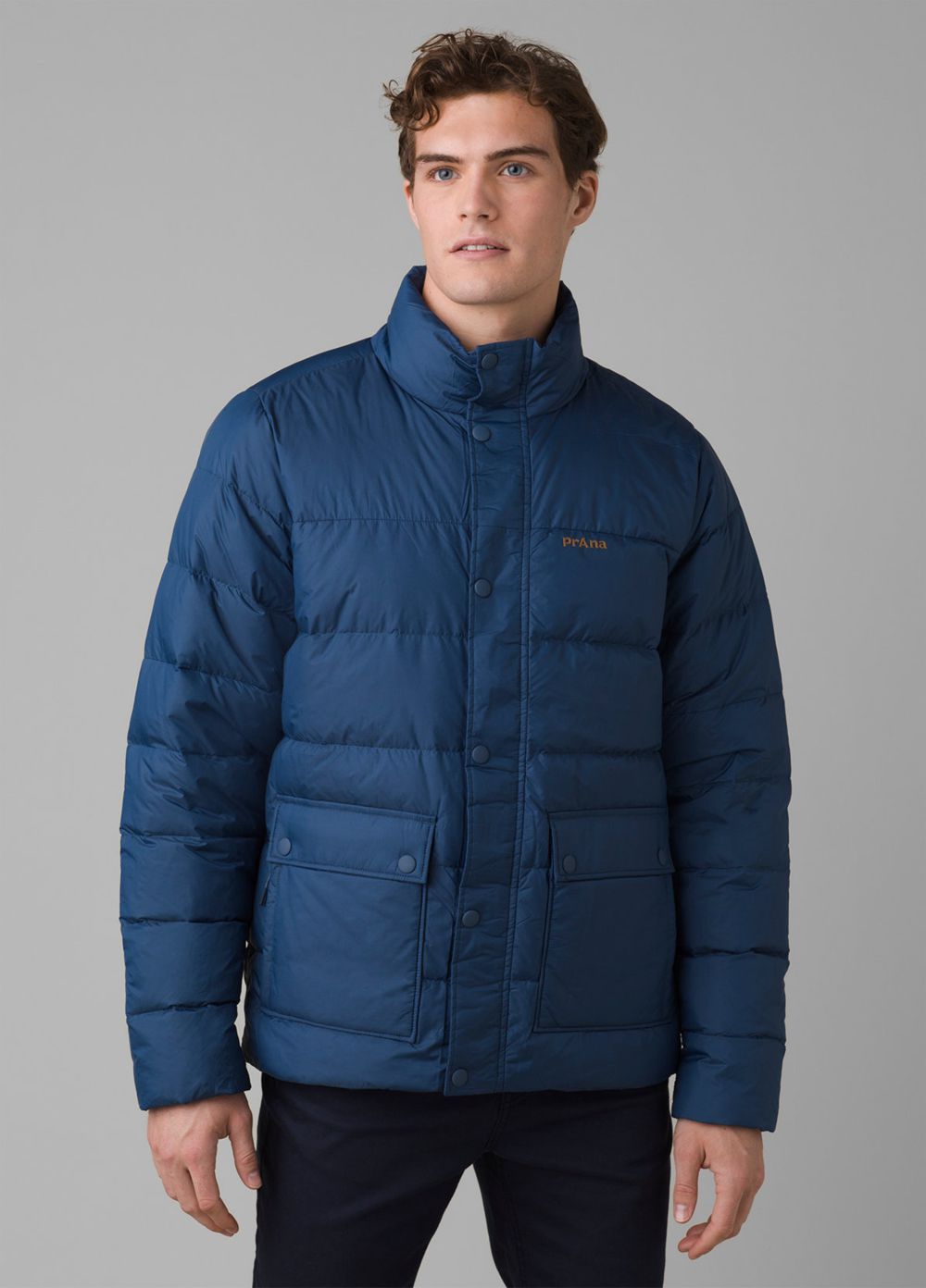 Navy Men\'s PrAna North Palisade Jackets | 83470-MHEO