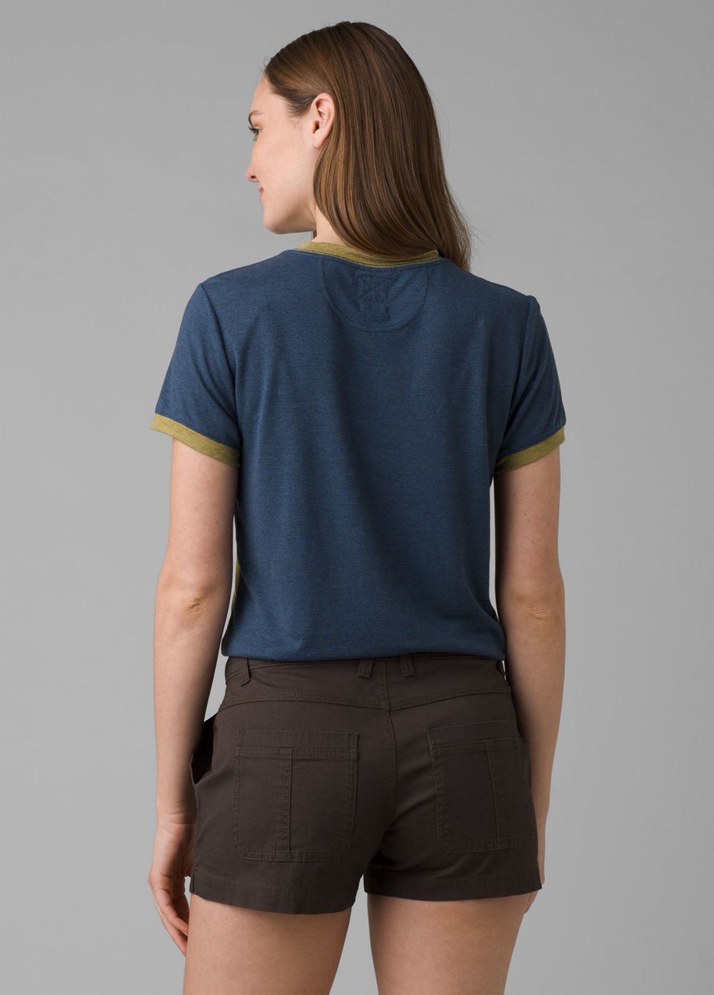 Navy Women's PrAna Cozy Up Ringer T-Shirts | 91602-YXTD