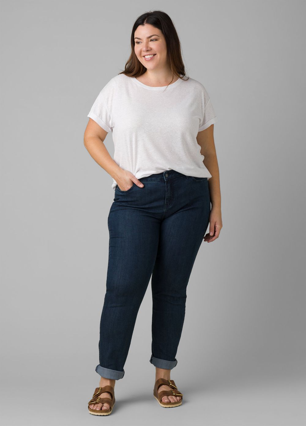 Navy Women's PrAna Kayla Plus Jeans | 46571-UGIQ