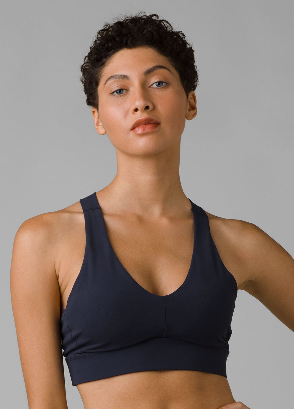 Navy Women\'s PrAna Layna Bra | 80365-VDLZ