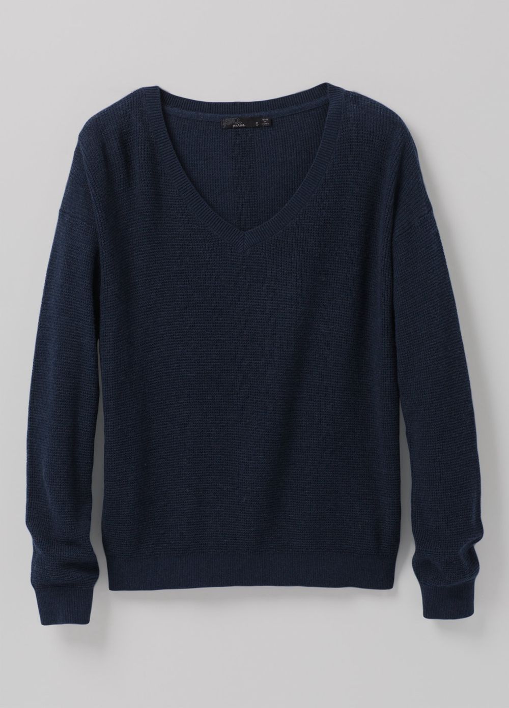 Navy Women's PrAna Milani V-Neck Sweaters | 95301-WTXK