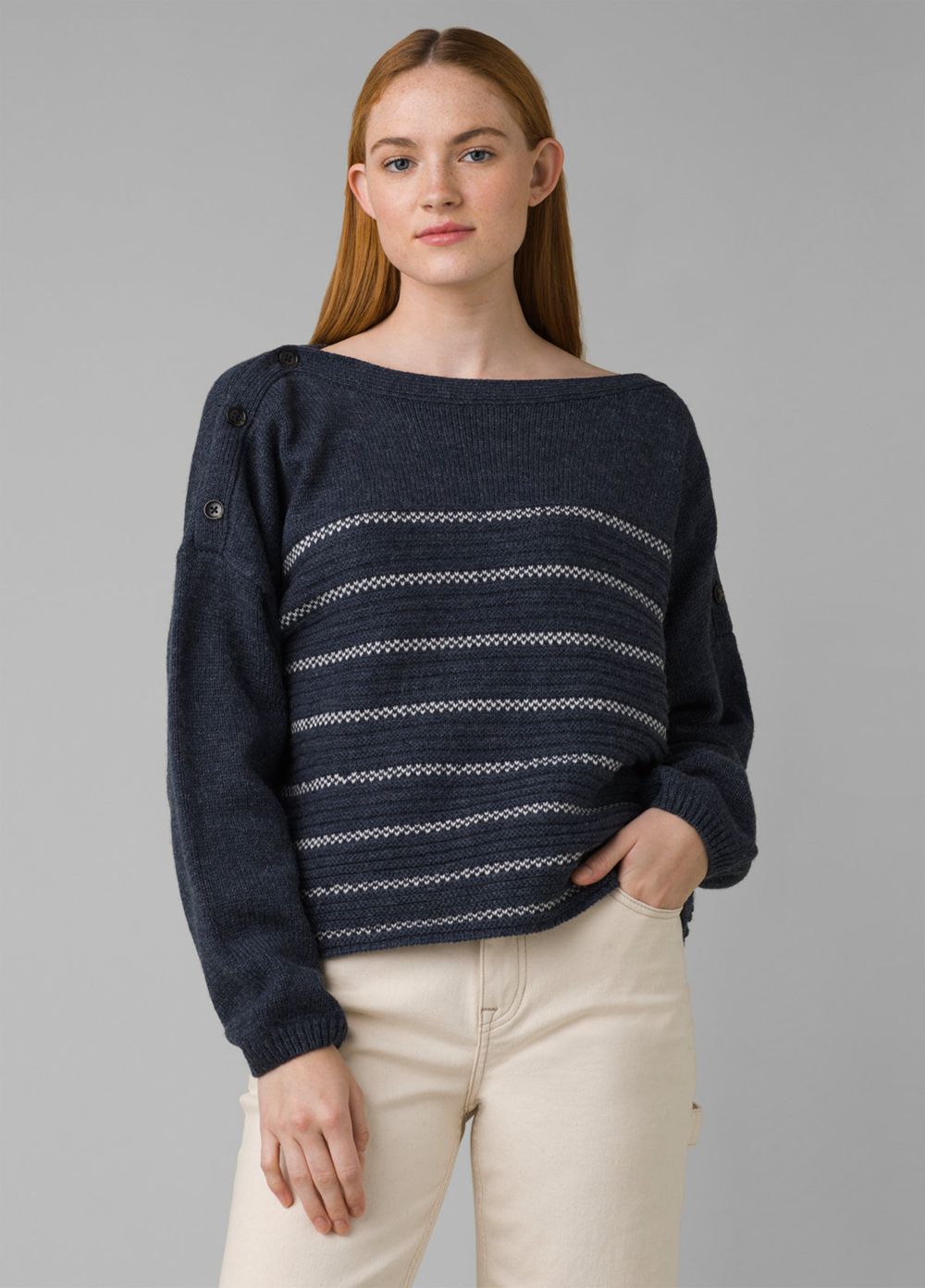 Navy Women\'s PrAna Phono Sweaters | 82635-AYST