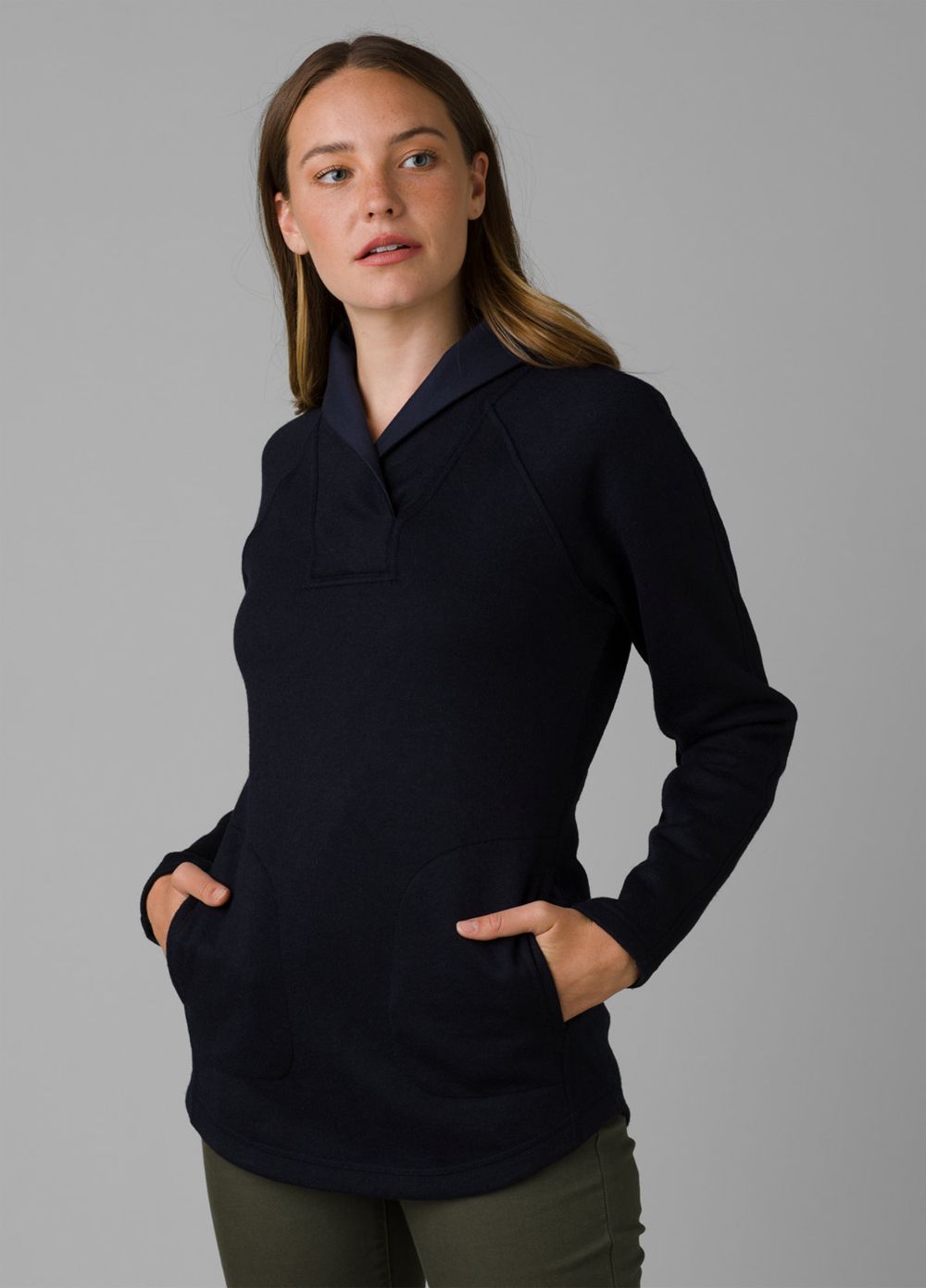 Navy Women\'s PrAna Ziller Tunic Sweaters | 75246-EQNU