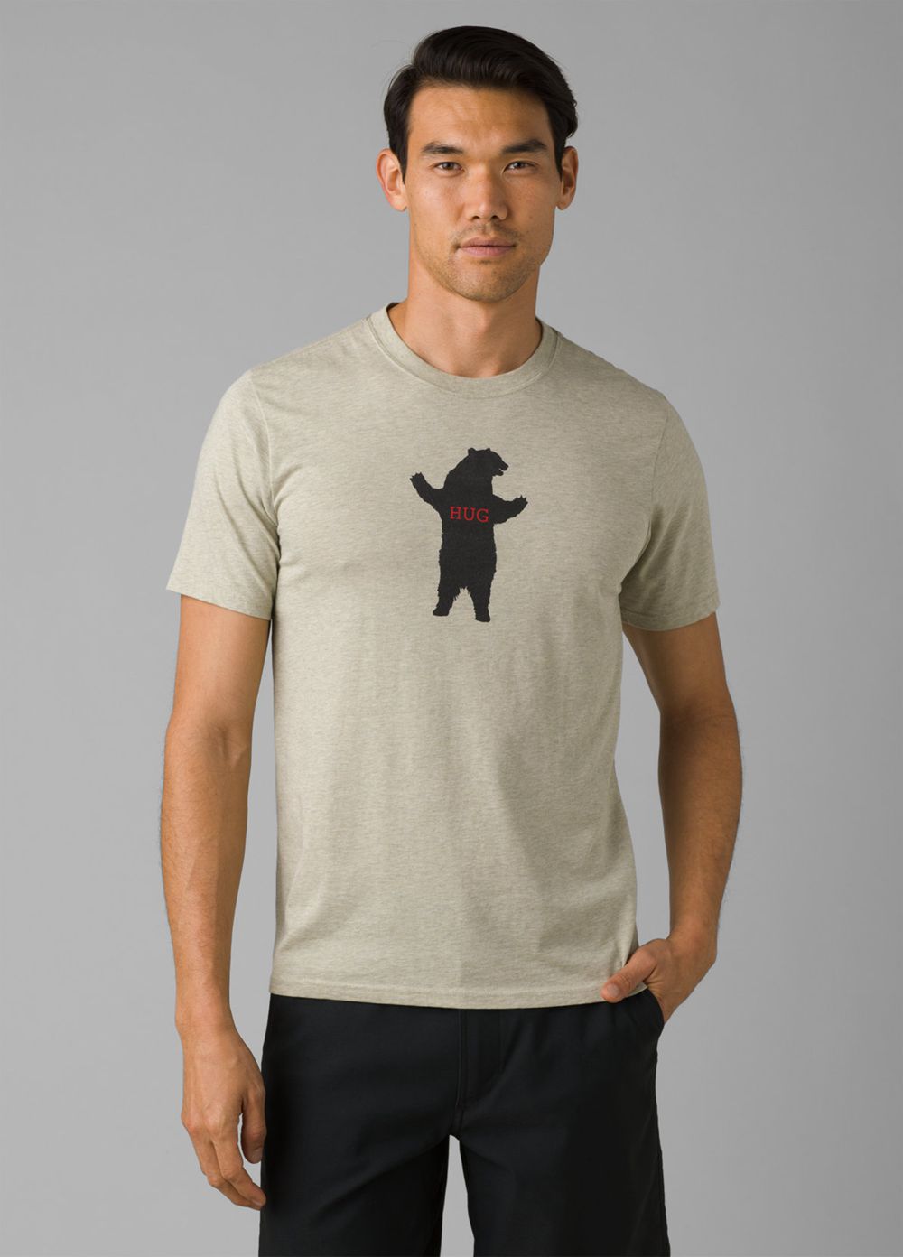 Olive Men\'s PrAna Bear Squeeze Journeyman T-Shirts | 30975-UXQG