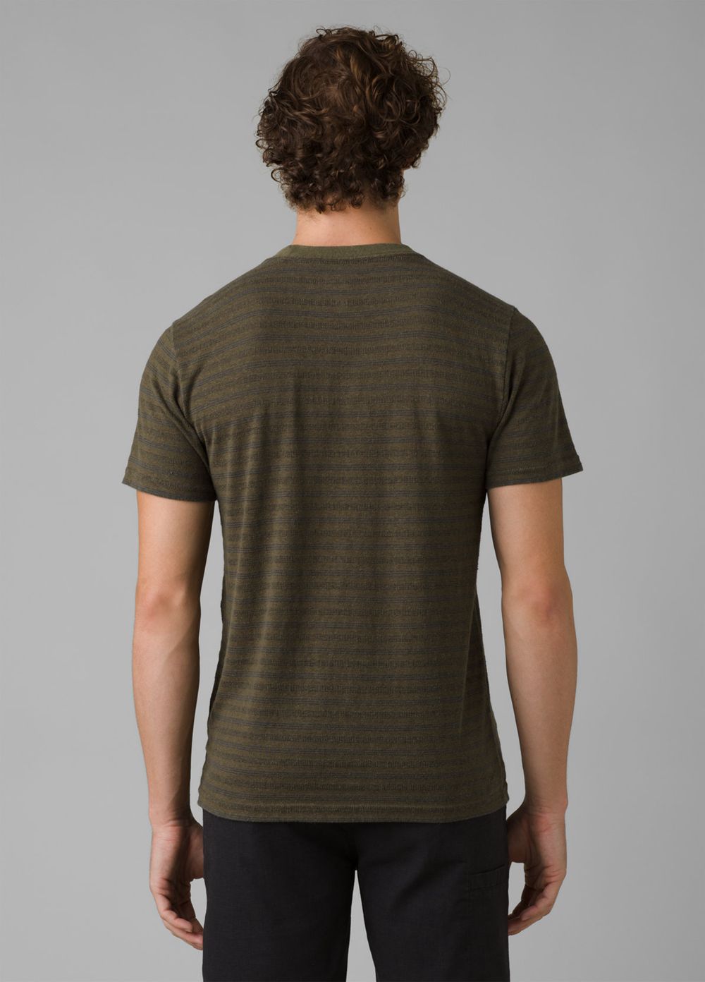 Olive Men's PrAna Cardiff Short Sleeve Pocket T-Shirts | 46358-YUWB