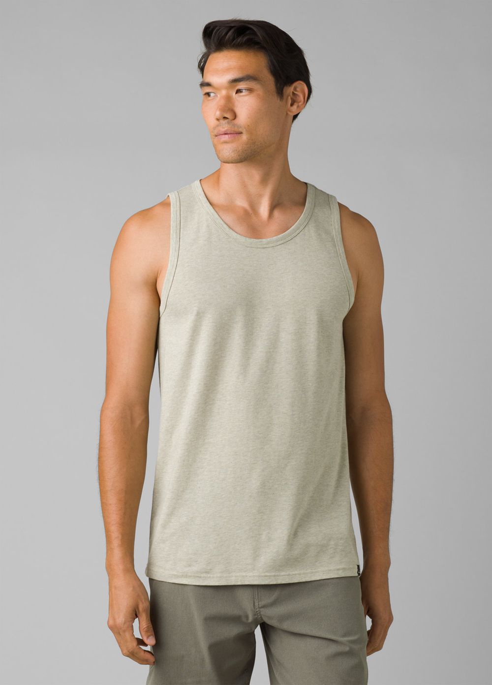 Olive Men\'s PrAna Cotton Tank Top | 87512-LFNG