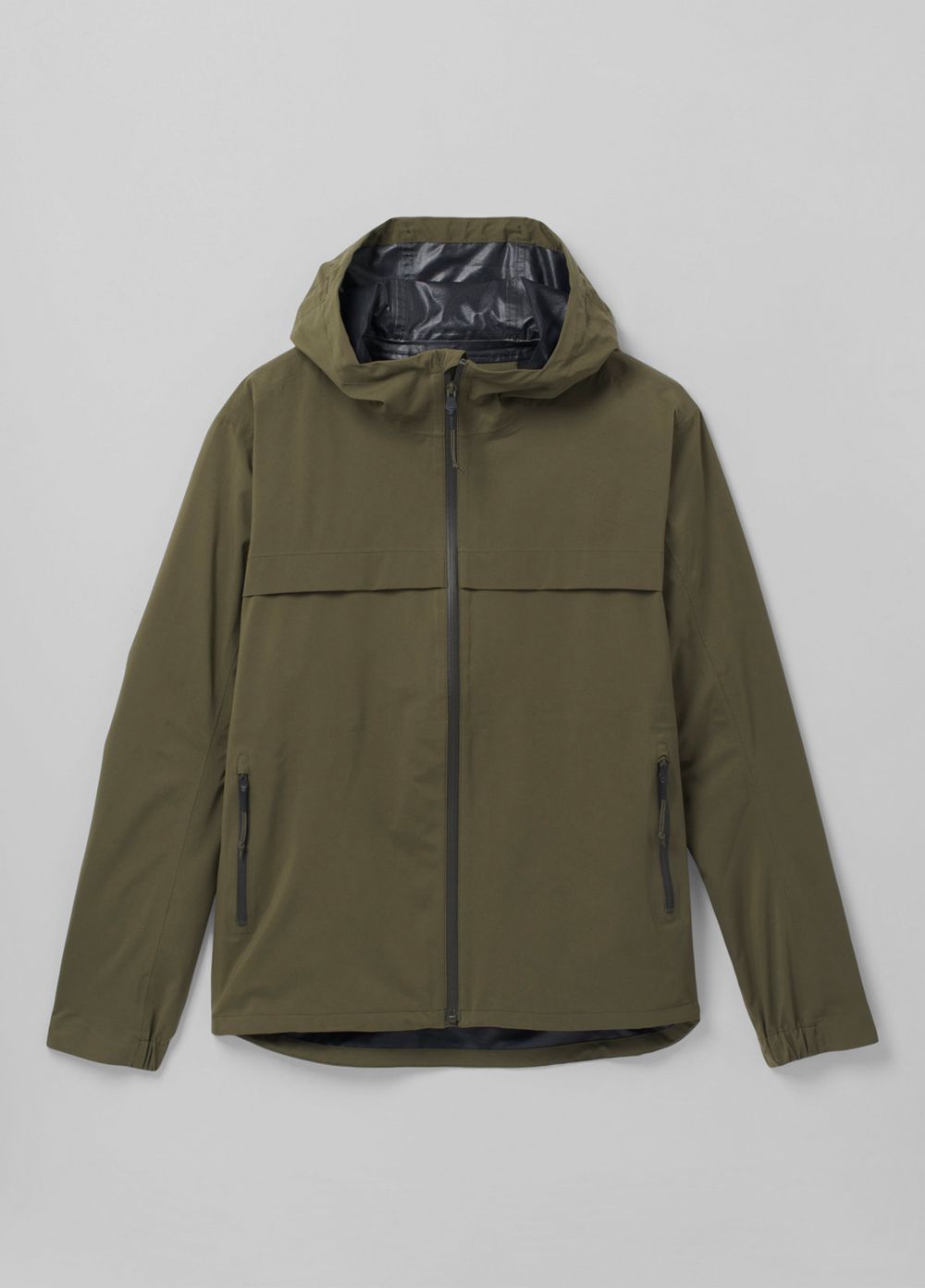 Olive Men's PrAna Friction Rain Jackets | 78601-NIWQ