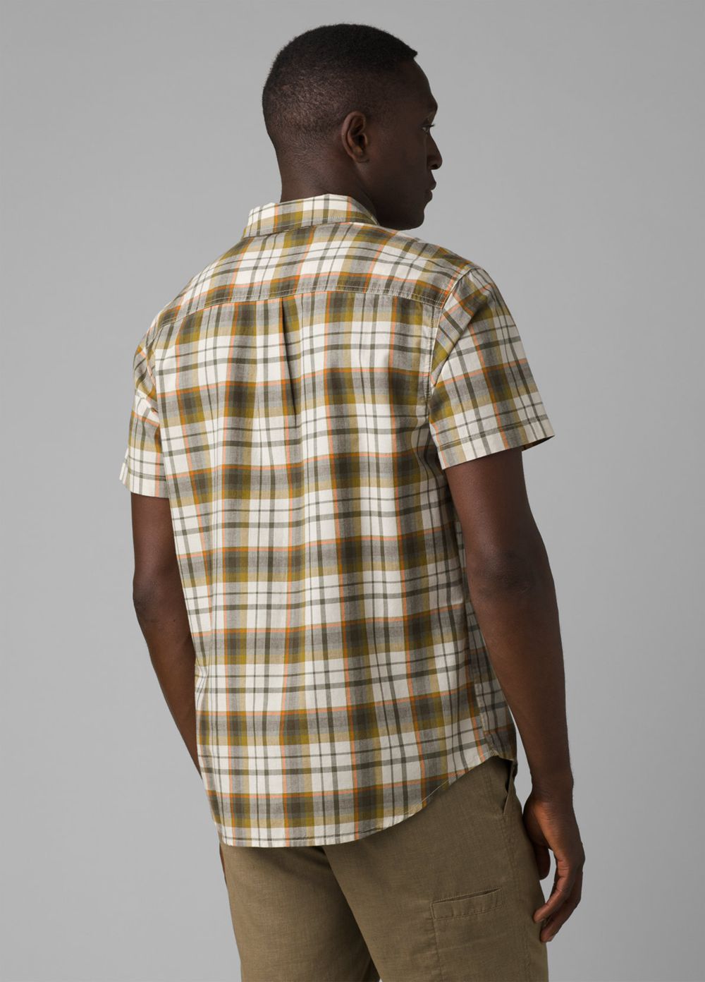 Olive Men's PrAna Groveland Shirts | 37164-BFIE