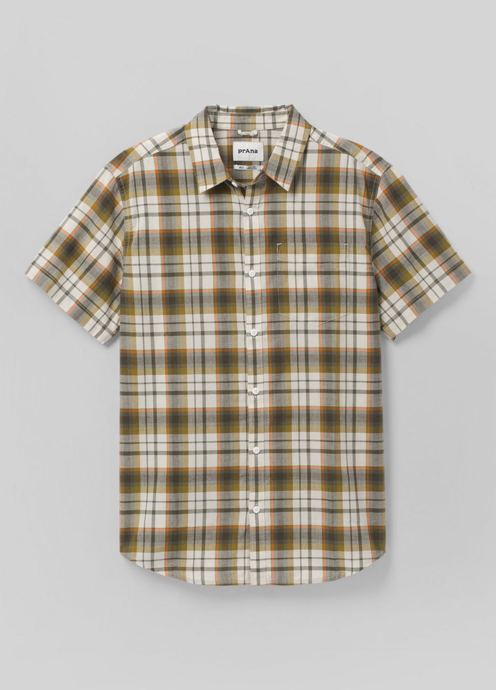 Olive Men's PrAna Groveland Shirts | 37164-BFIE