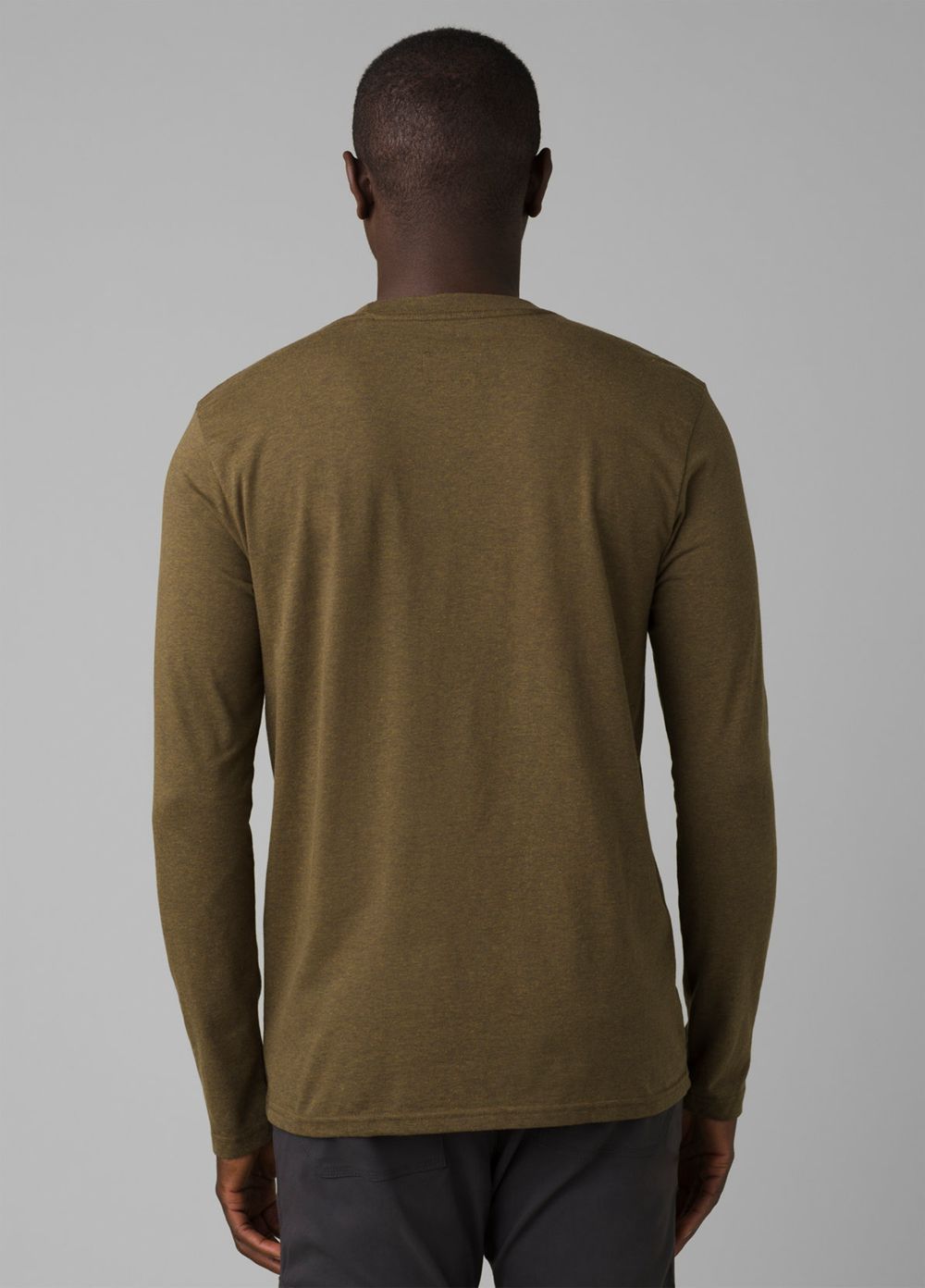 Olive Men's PrAna Journeyman Long Sleeve T-Shirts | 65371-XMPZ