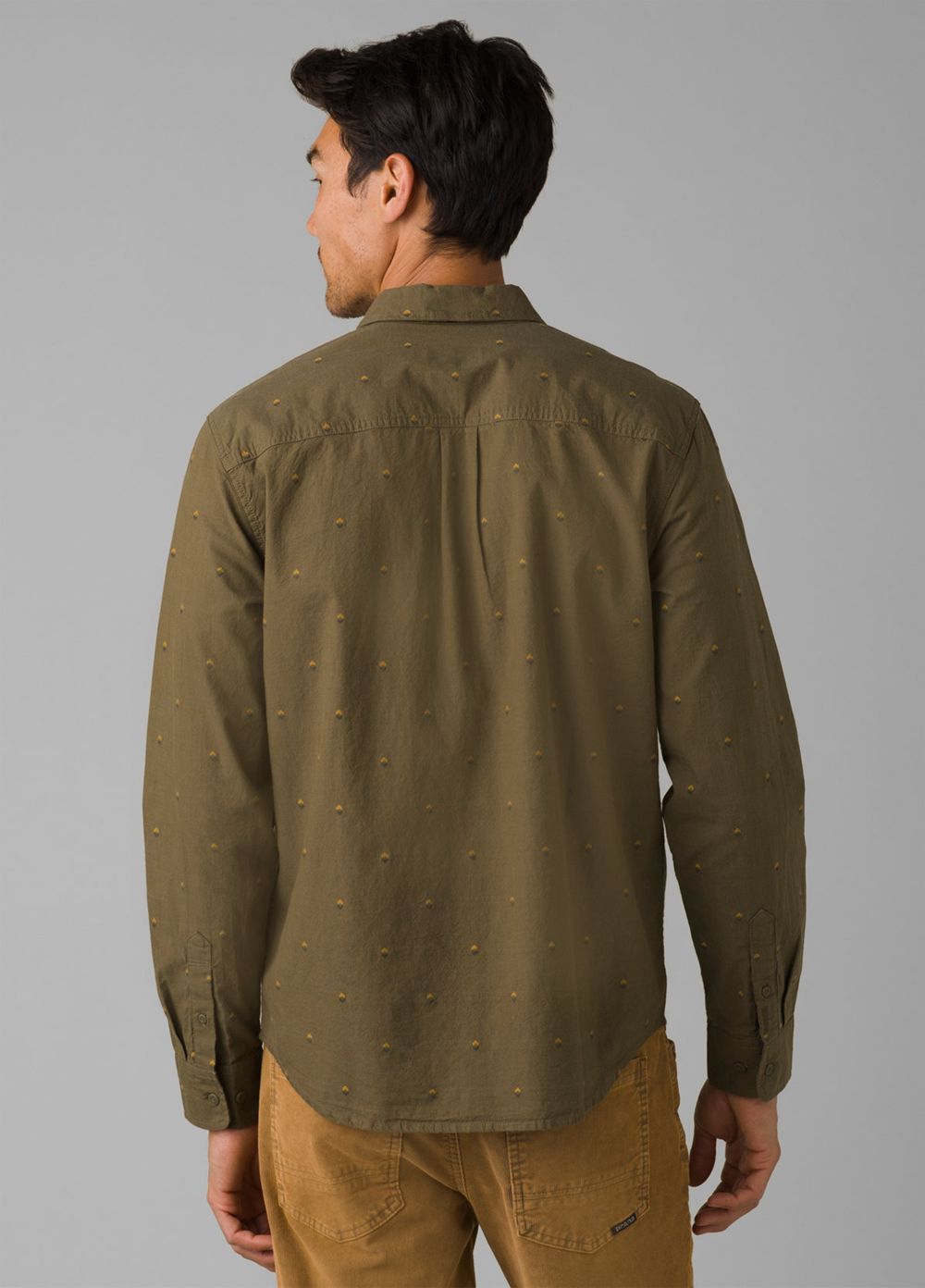 Olive Men's PrAna Lewisville Shirts | 25748-QMPG