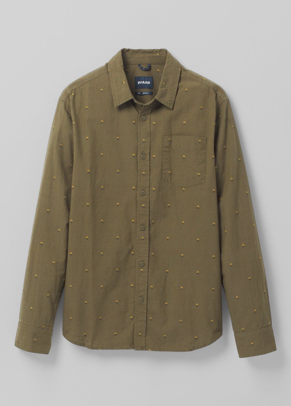 Olive Men's PrAna Lewisville Shirts | 25748-QMPG