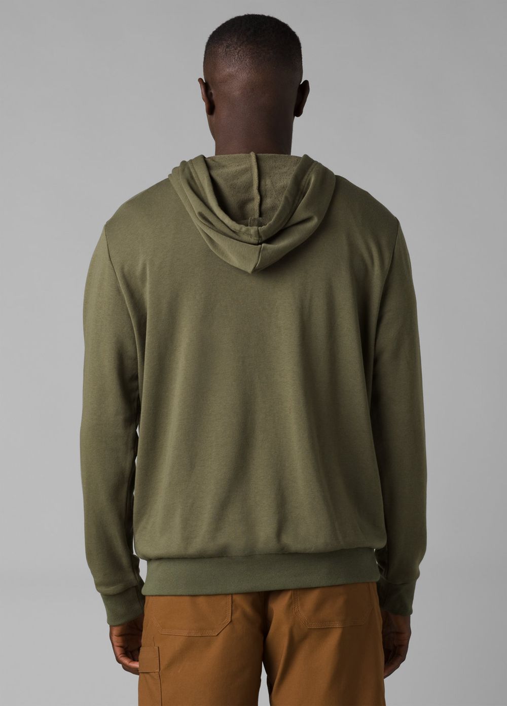 Olive Men's PrAna Patch Hoodie | 05849-KGMX