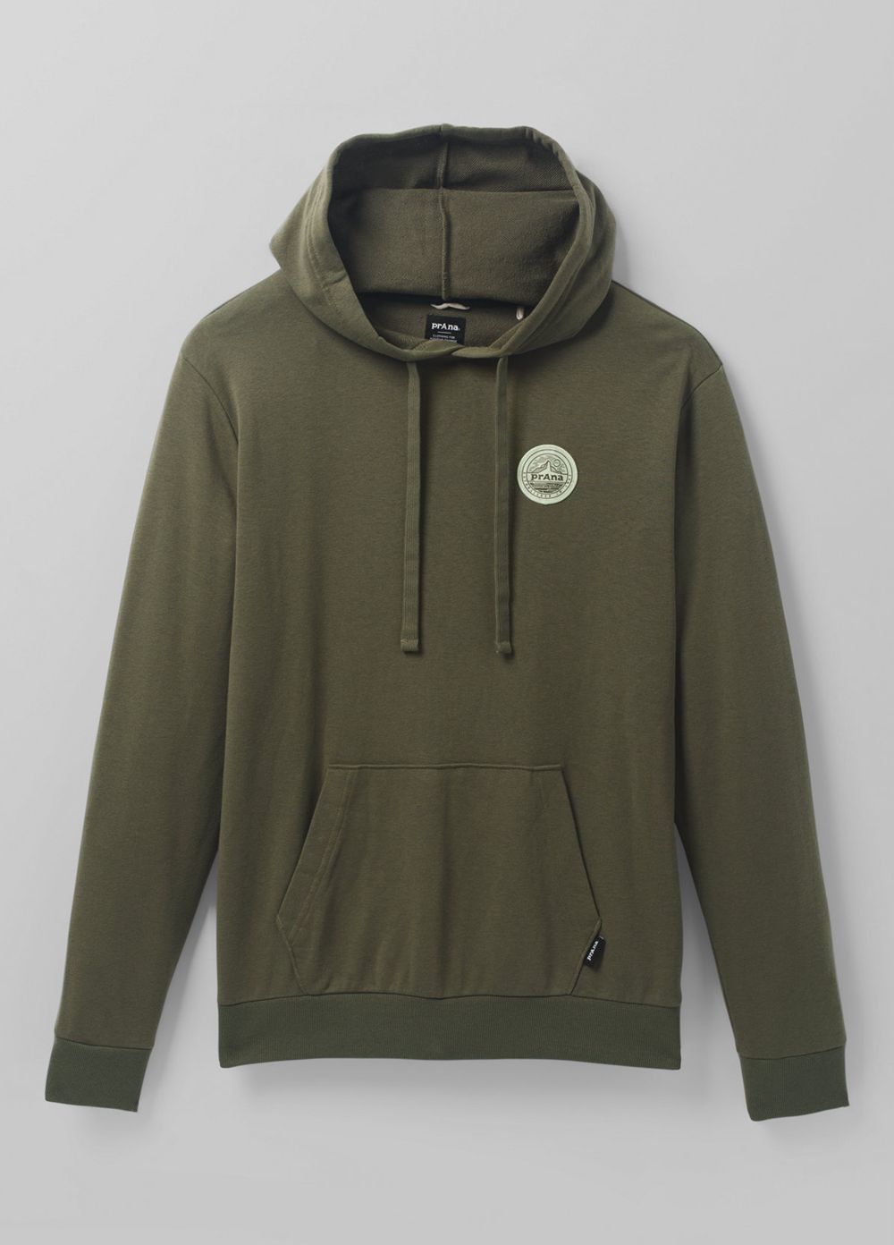 Olive Men's PrAna Patch Hoodie | 05849-KGMX