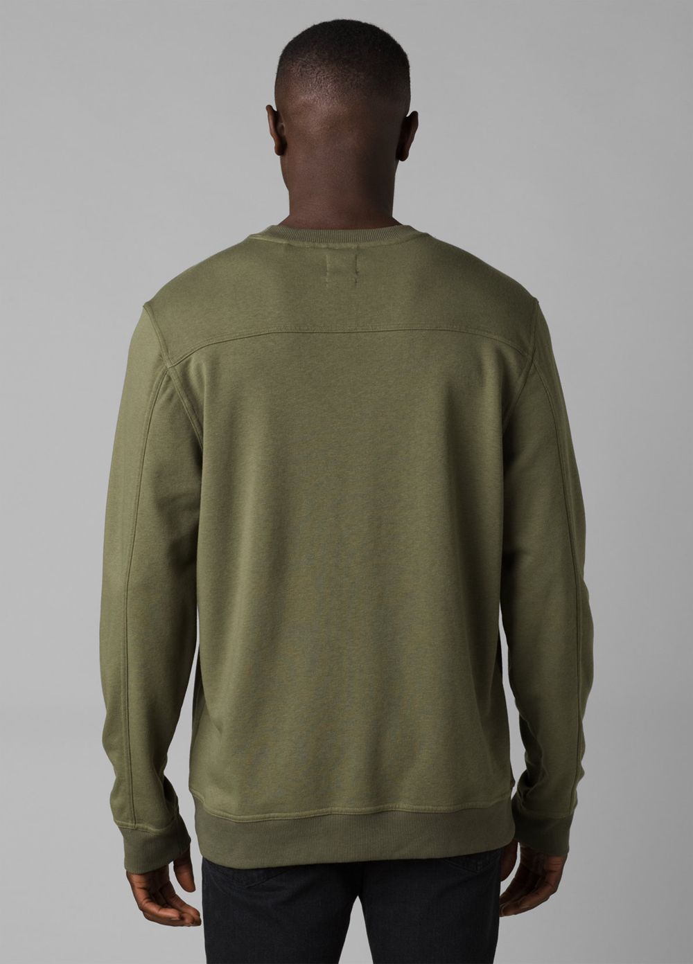 Olive Men's PrAna Patch Pullover Crew T-Shirts | 24307-UPGC