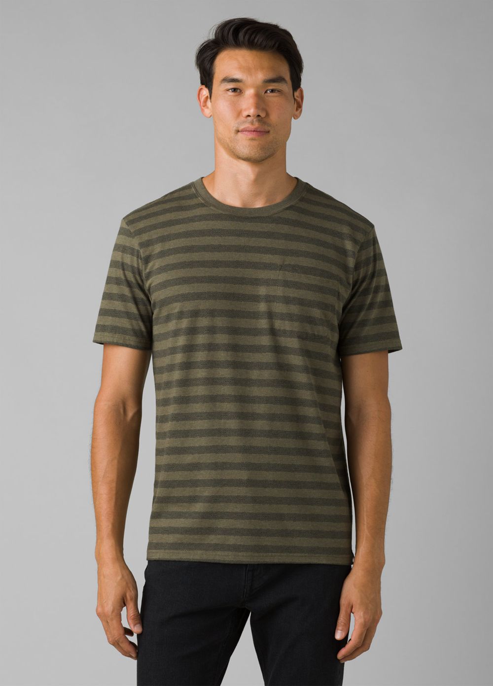 Olive Men\'s PrAna Roots Studio Pocket T-Shirts | 07985-PDJT