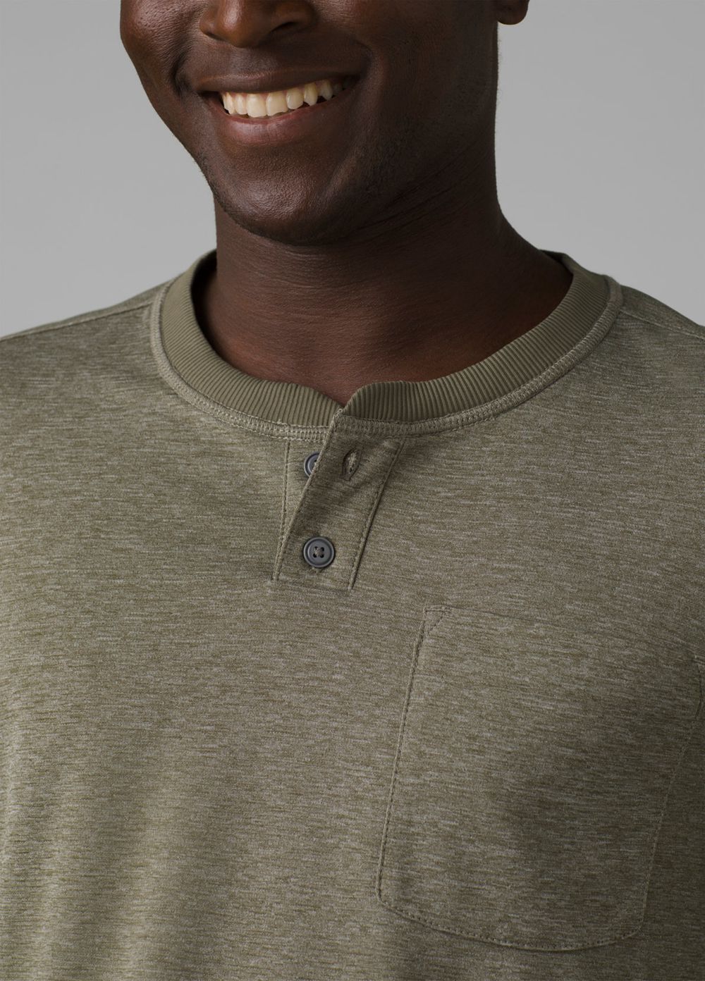 Olive Men's PrAna Sol Defender Henley T-Shirts | 08374-BZTS