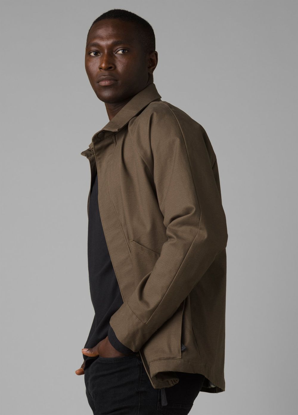 Olive Men's PrAna Upper Dash Shirt Jackets | 20469-MDTJ