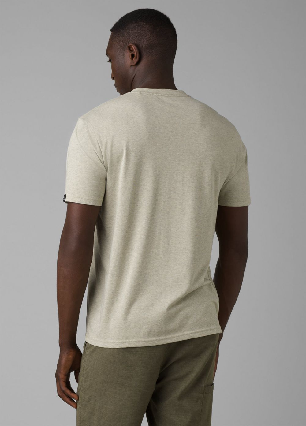 Olive Men's PrAna V-Neck T-Shirts | 80163-VXUW