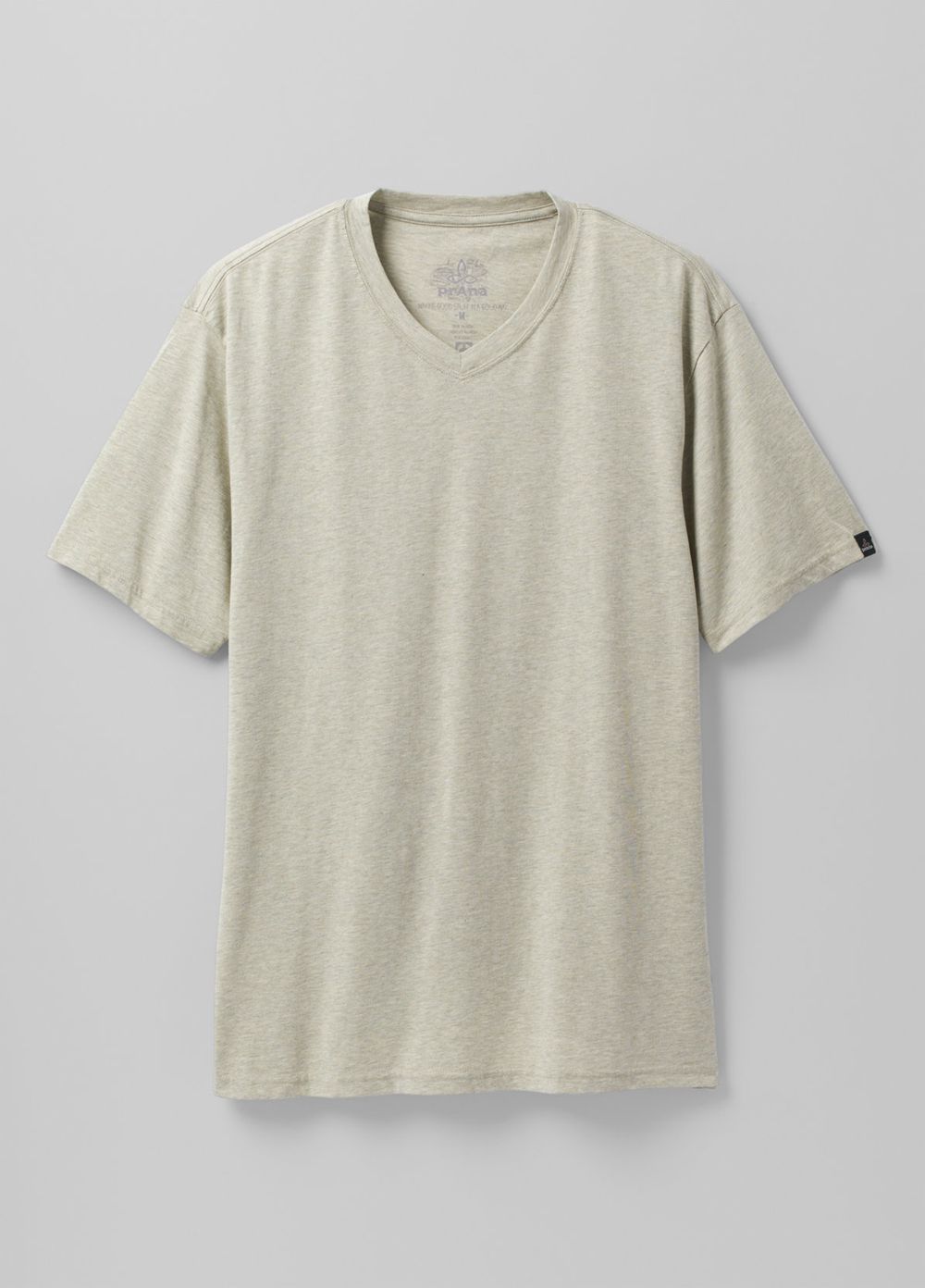 Olive Men's PrAna V-Neck T-Shirts | 80163-VXUW