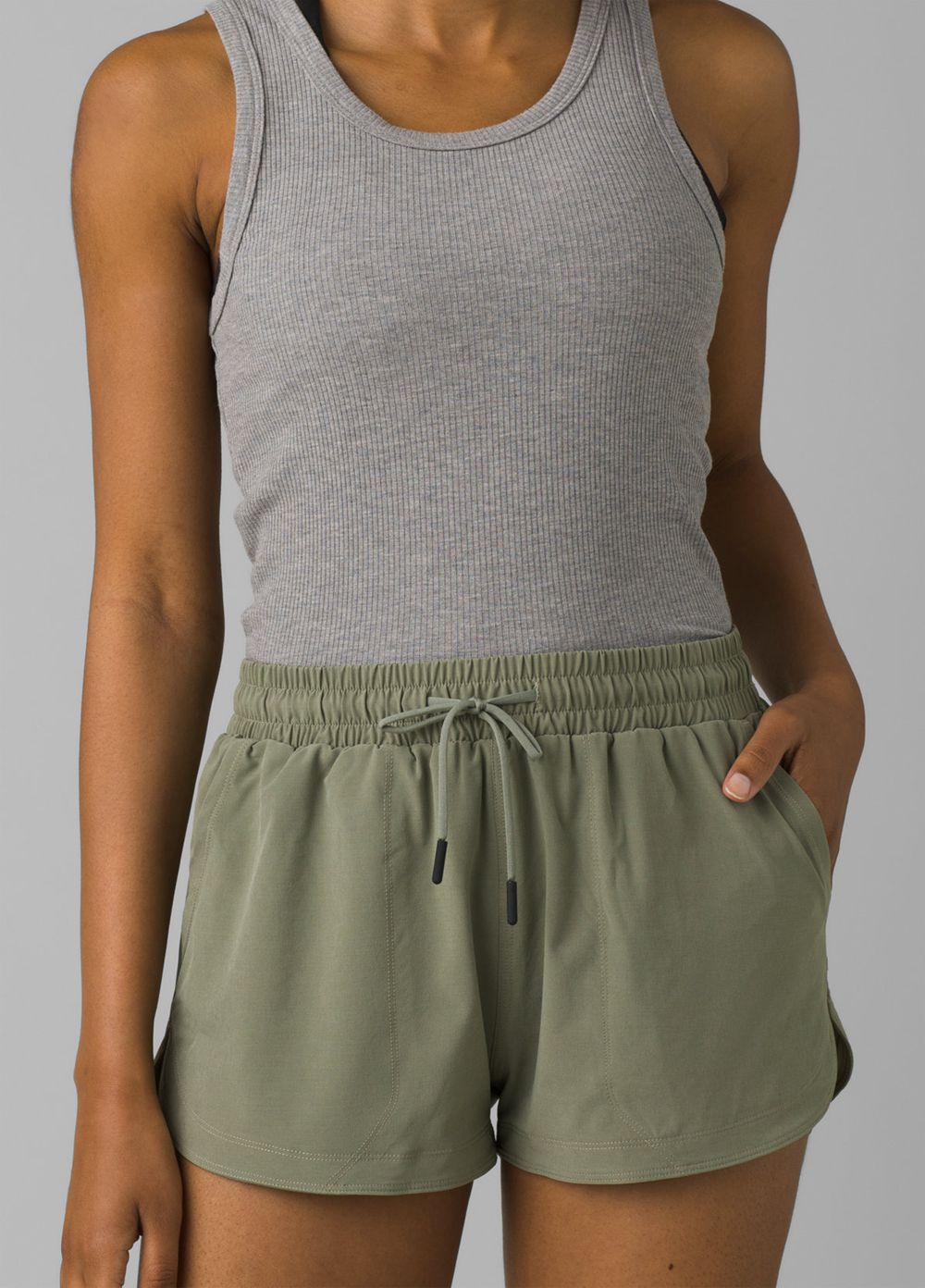 Olive Women\'s PrAna Caslelo Shorts | 78401-QPYE