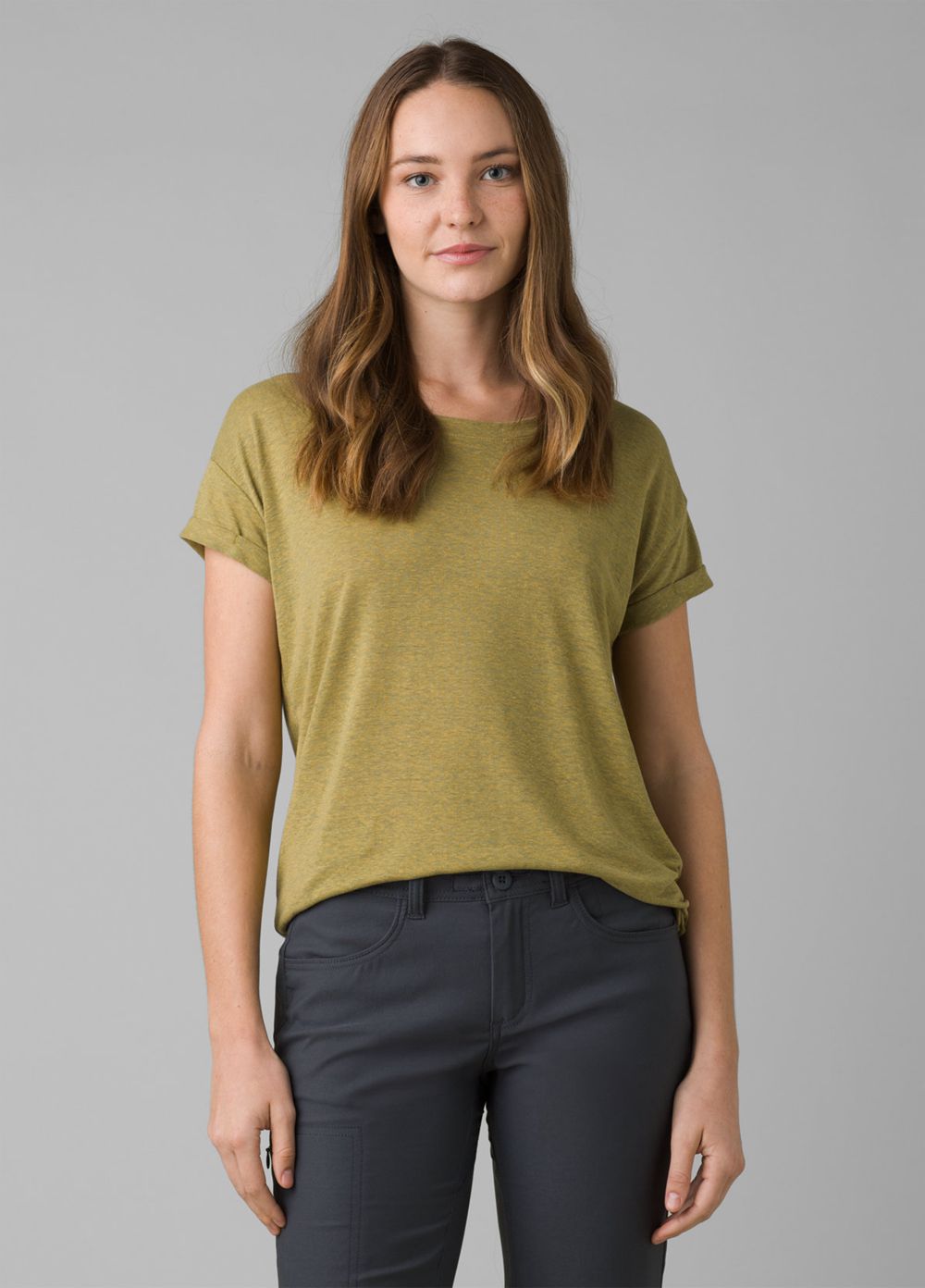 Olive Women\'s PrAna Cozy Up T-Shirts | 03184-IPVH