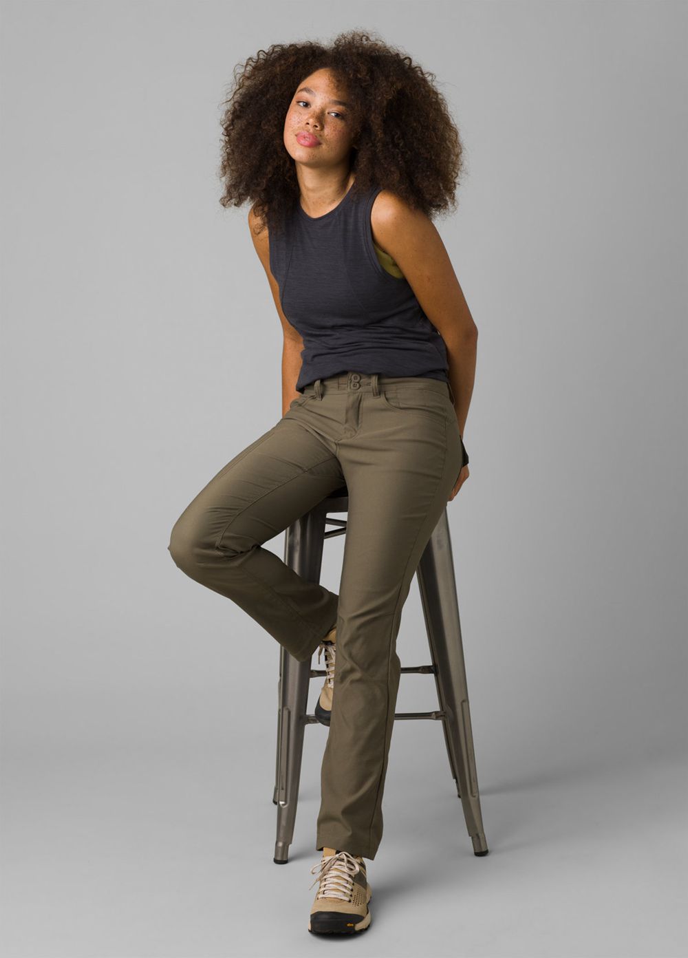 Olive Women's PrAna Halle Straight II Pants | 86021-IEXF