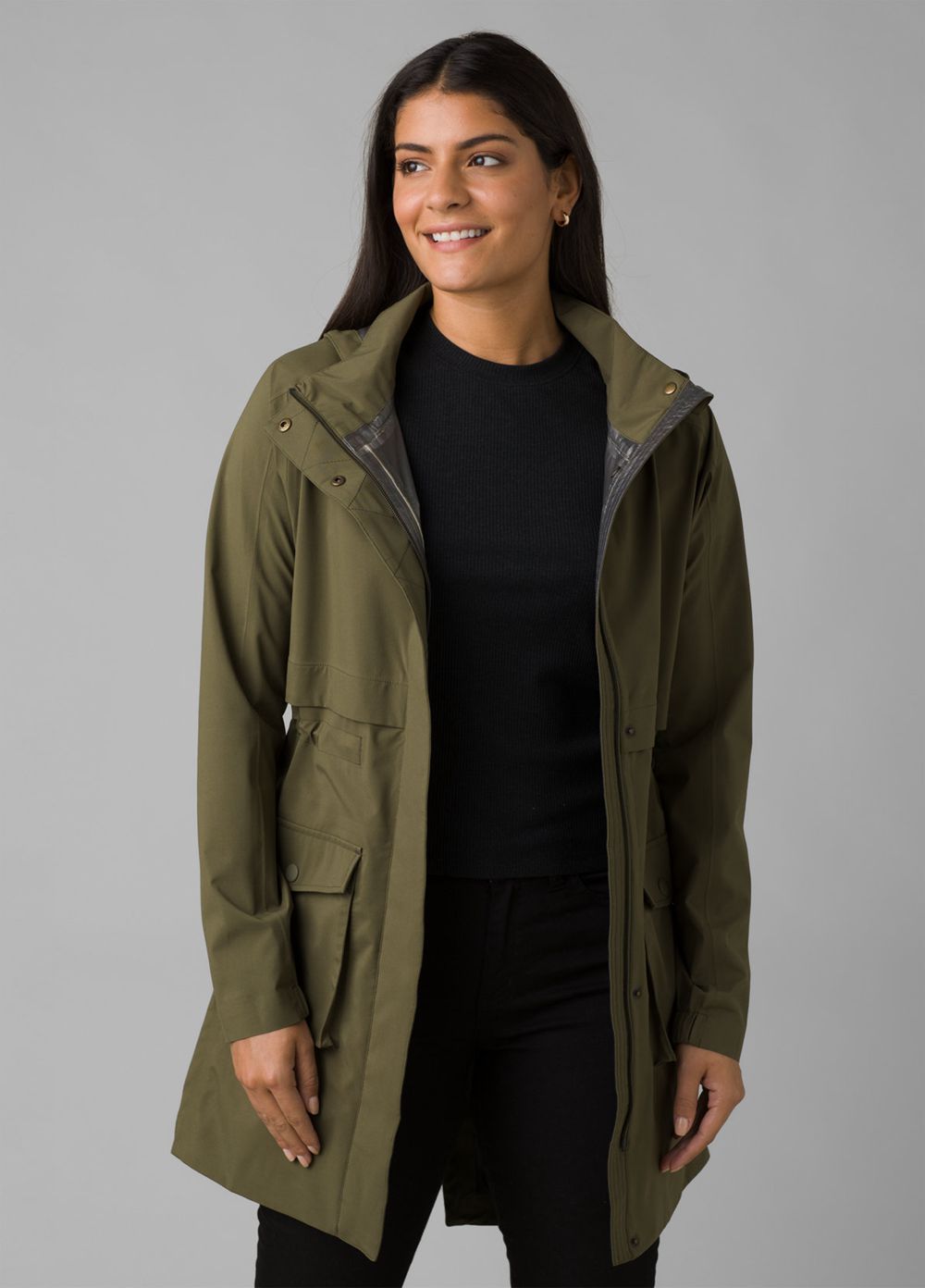 Olive Women's PrAna Othello Falls Trench Jackets | 34512-SFDP