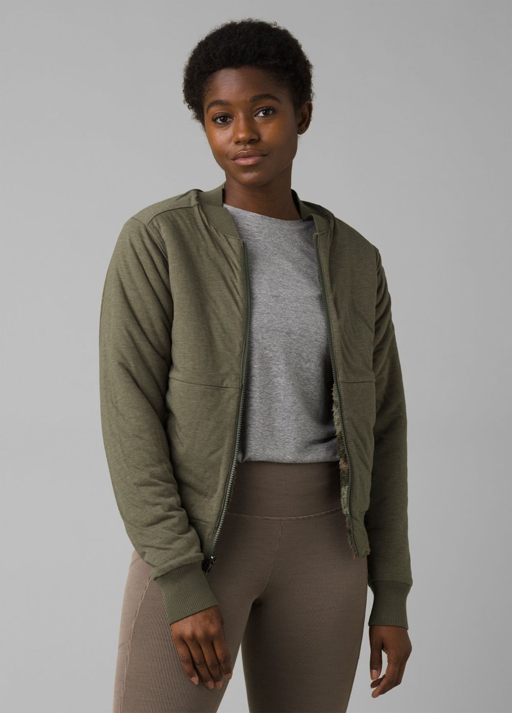 Olive Women's PrAna Polar Escape Bomber Jackets | 03186-JYOP