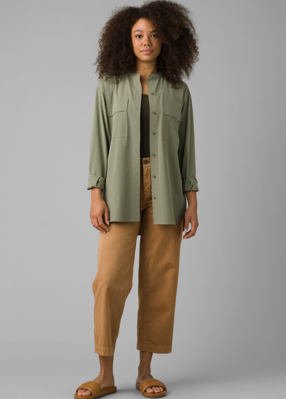 Olive Women's PrAna Railay Tunic Shirts | 94680-TMPQ