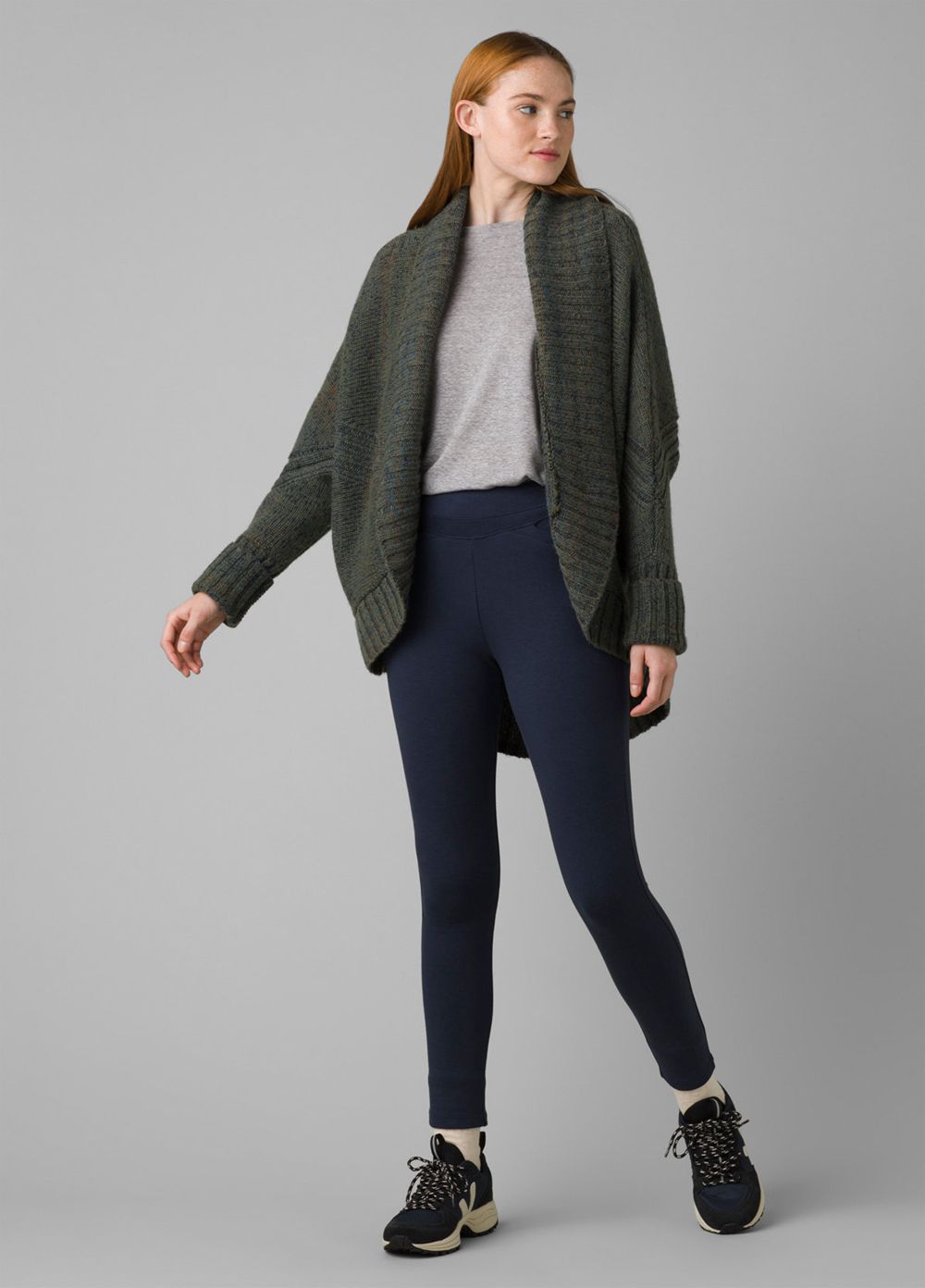 Olive Women's PrAna Ridge Run Duster Sweaters | 51806-AFXU