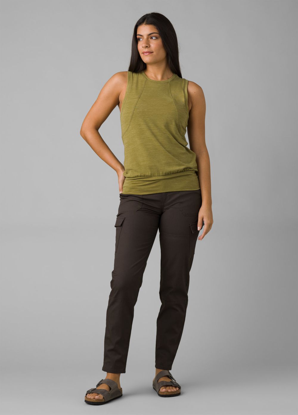 Olive Women's PrAna Sol Protect Tank Top | 42759-OHPS