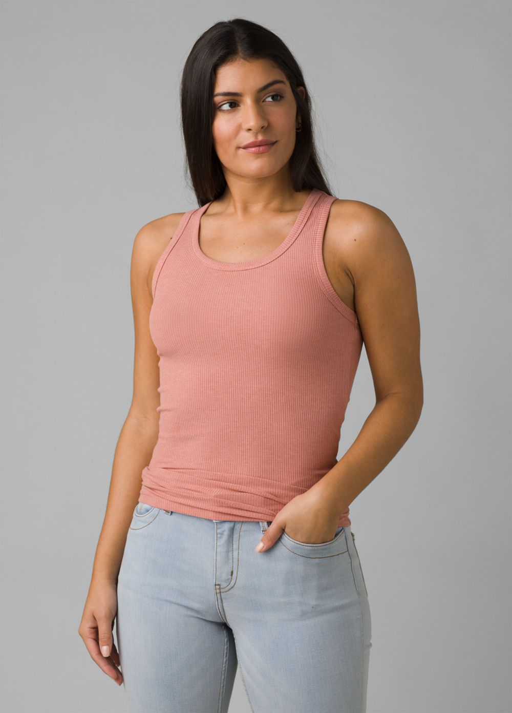 Pink Women\'s PrAna Foundation Rib Tank Top | 43718-PATD