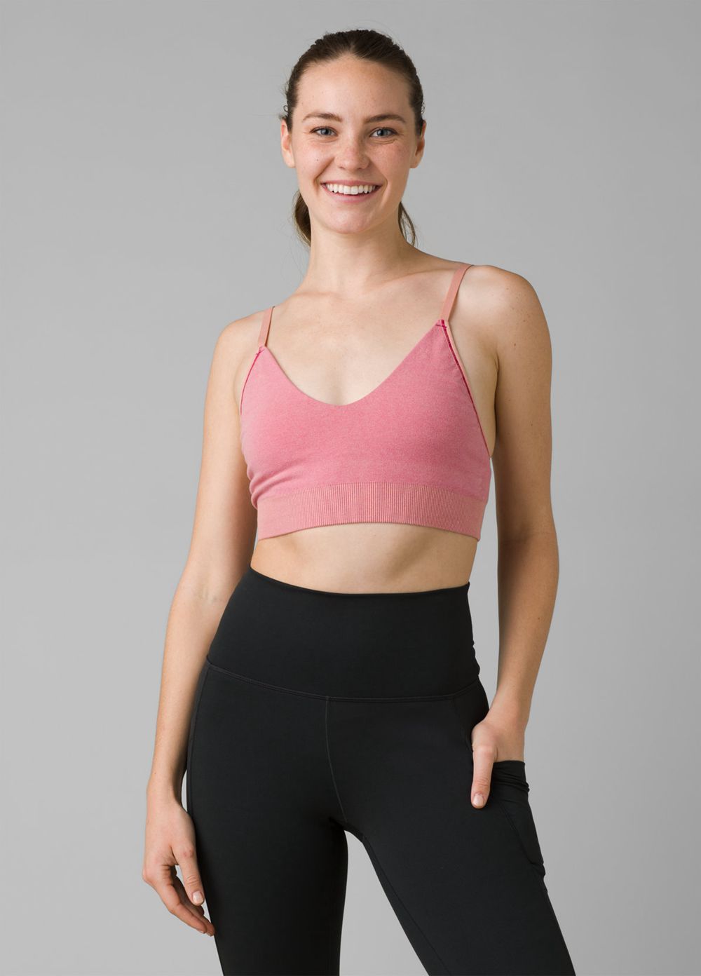 Pink Women\'s PrAna Sopra Seamless Bra | 07285-BPNJ