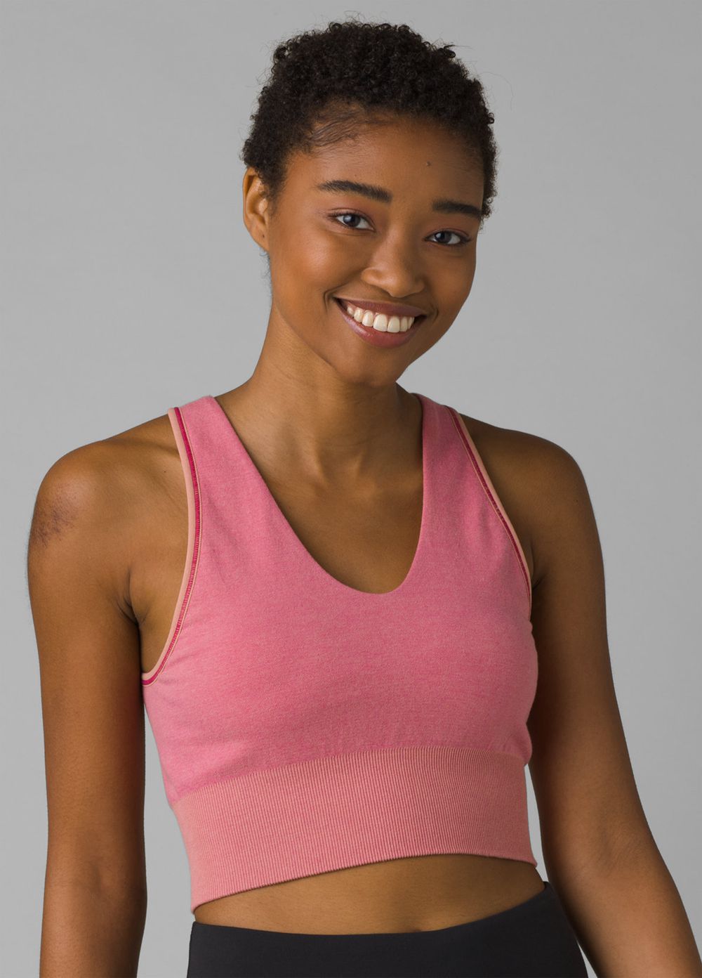 Pink Women\'s PrAna Sopra Seamless Crop Bra | 59067-KPHS