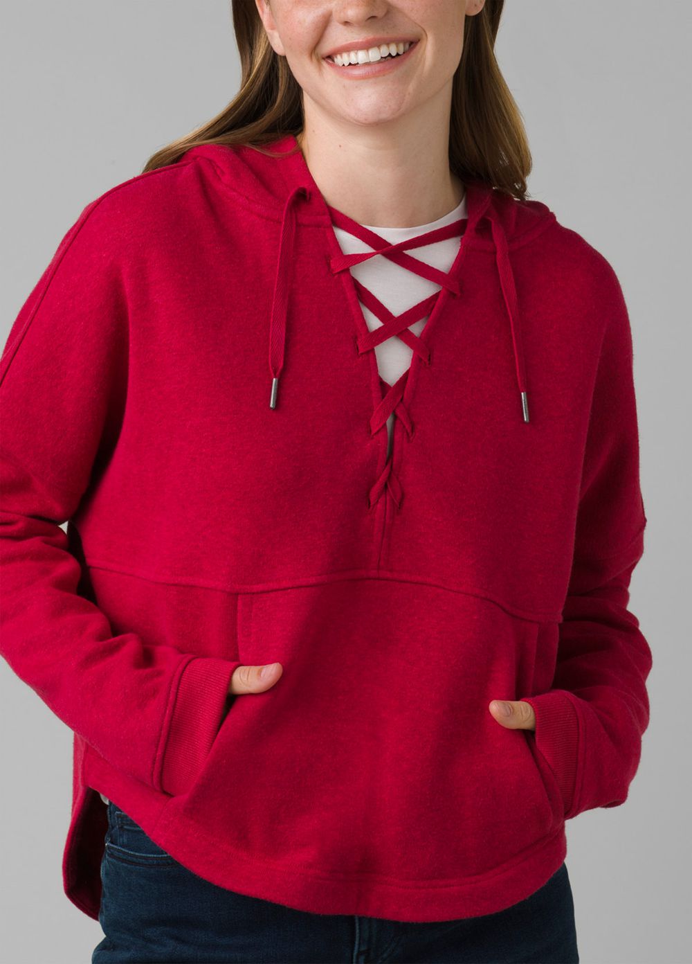 Red Women's PrAna Cozy Up Illana Hoodie | 75401-PDGA