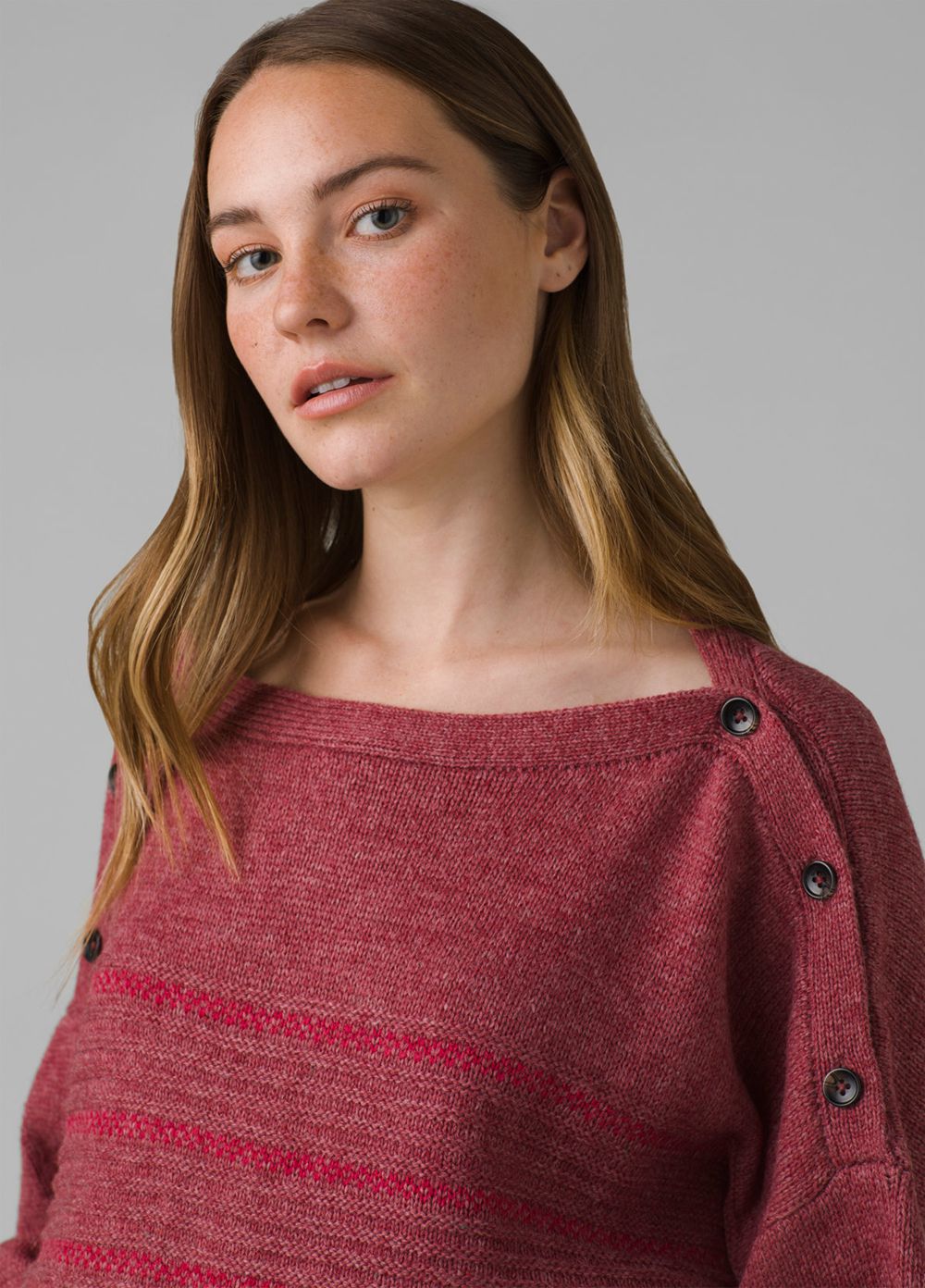 Red Women's PrAna Phono Sweaters | 29374-QUCL