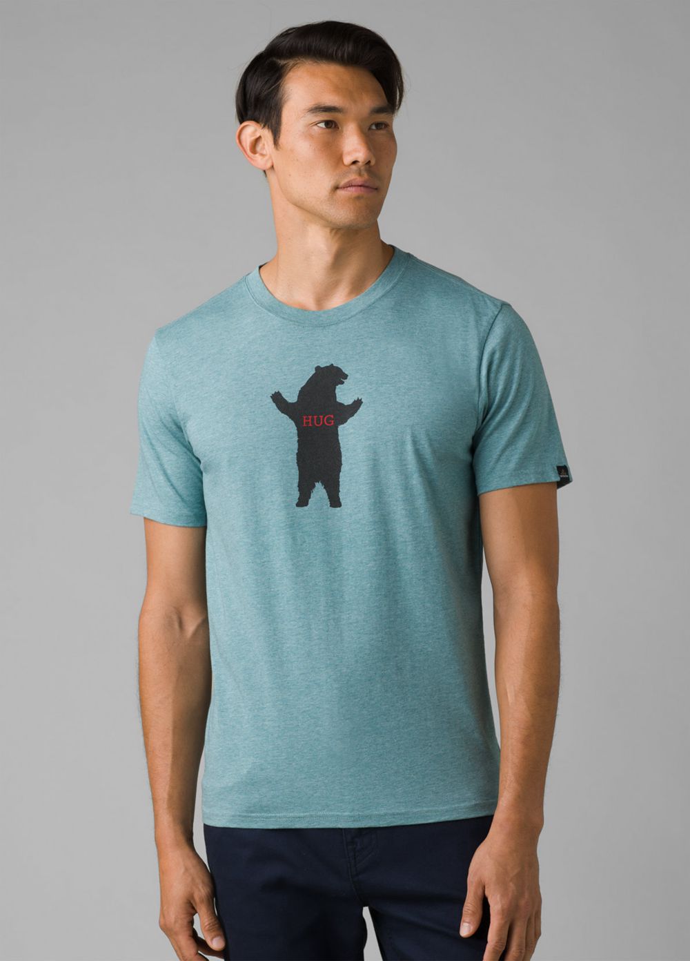 Turquoise Men\'s PrAna Bear Squeeze Journeyman T-Shirts | 46105-RASD