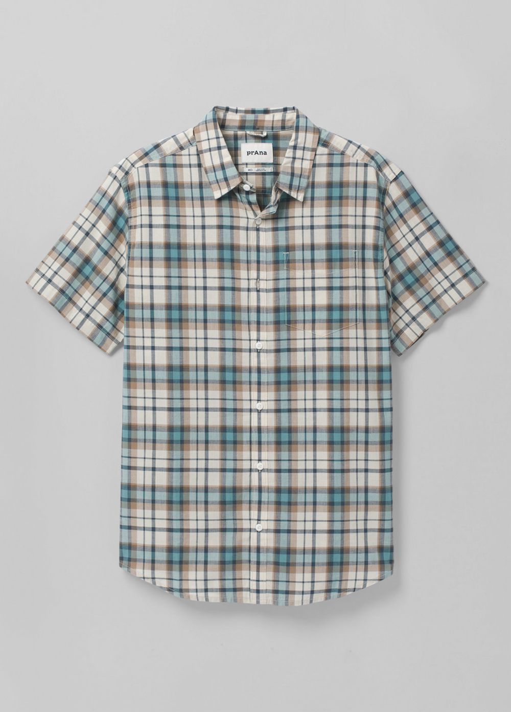 Turquoise Men's PrAna Groveland Shirts | 74280-PIFW