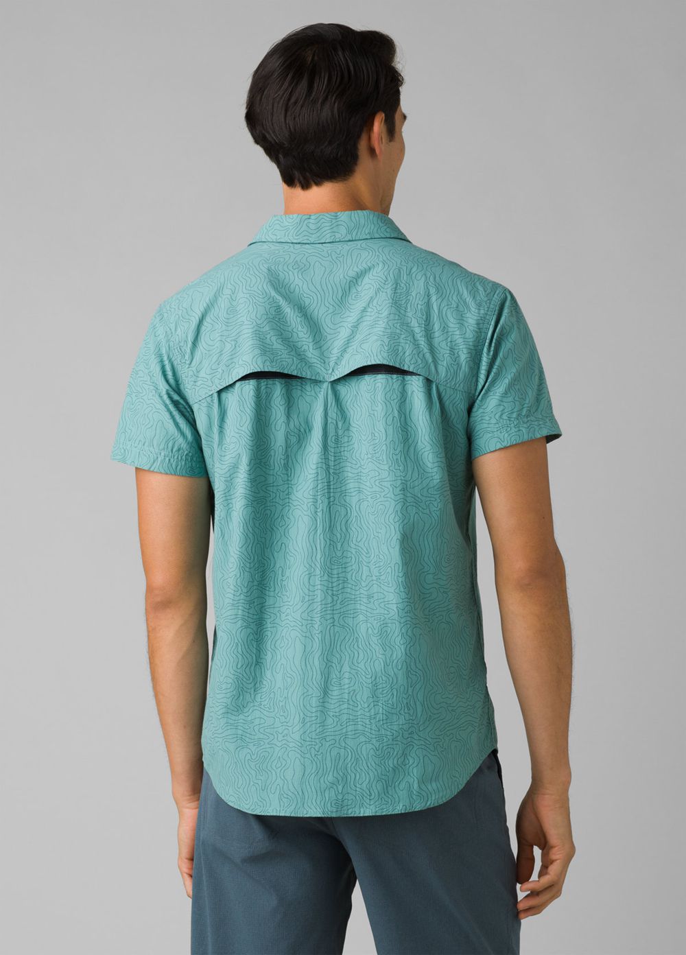 Turquoise Men's PrAna Sutherlin Shirts | 54871-LWVA