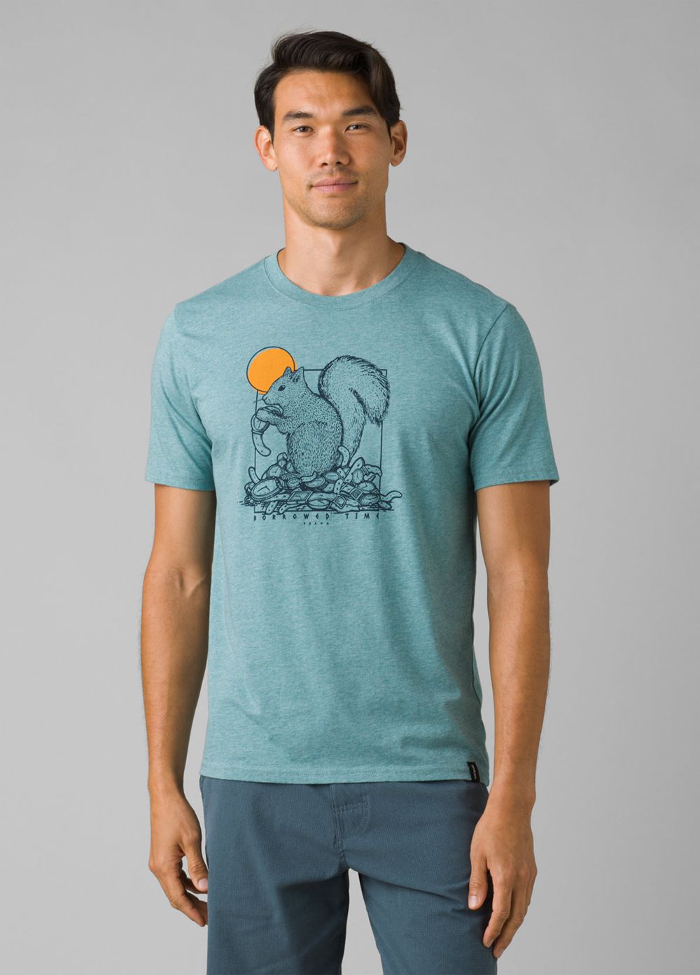 Turquoise Men\'s PrAna Wild Camp T-Shirts | 08576-DNMO