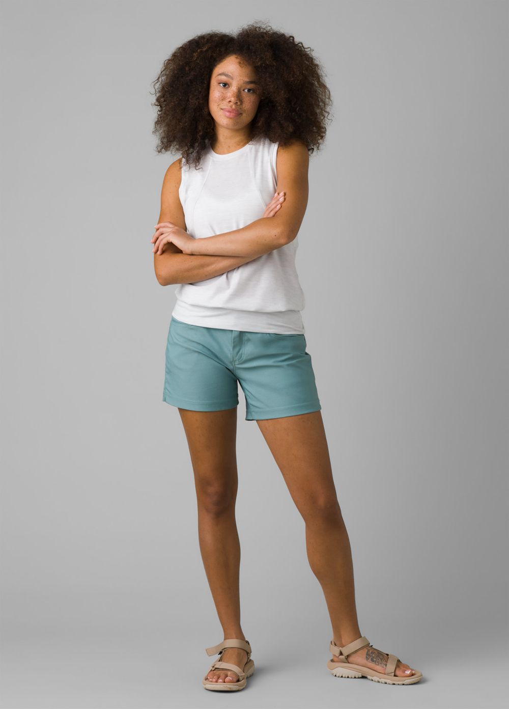 Turquoise Women's PrAna Halle II Shorts | 19783-DUEQ